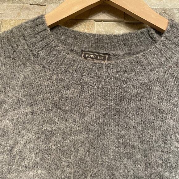 Point Sur S Gray Wool Blend Sweater | Merino & Alpaca Fuzzy Knit Minimalist $150 - Picture 5 of 8